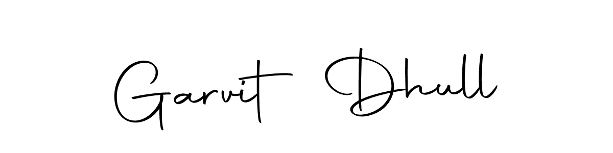 Design your own signature with our free online signature maker. With this signature software, you can create a handwritten (Autography-DOLnW) signature for name Garvit Dhull. Garvit Dhull signature style 10 images and pictures png
