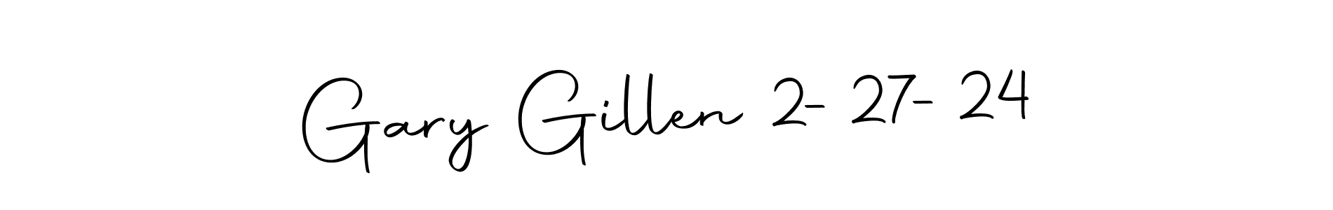 How to make Gary Gillen 2-27-24 name signature. Use Autography-DOLnW style for creating short signs online. This is the latest handwritten sign. Gary Gillen 2-27-24 signature style 10 images and pictures png