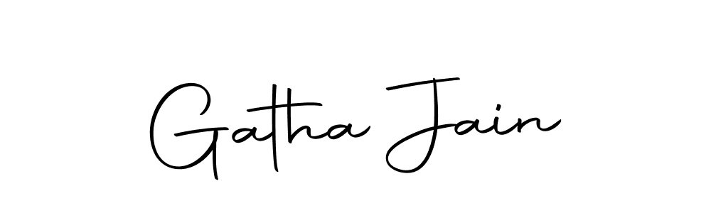 You can use this online signature creator to create a handwritten signature for the name Gatha Jain. This is the best online autograph maker. Gatha Jain signature style 10 images and pictures png