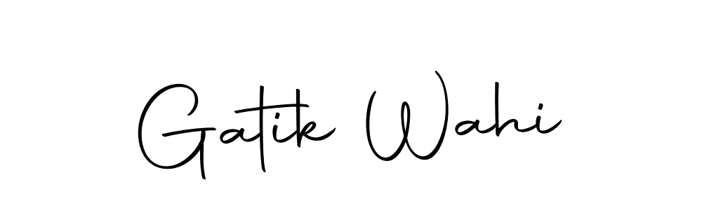 You can use this online signature creator to create a handwritten signature for the name Gatik Wahi. This is the best online autograph maker. Gatik Wahi signature style 10 images and pictures png