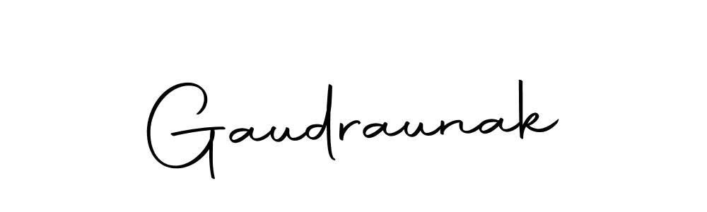 Design your own signature with our free online signature maker. With this signature software, you can create a handwritten (Autography-DOLnW) signature for name Gaudraunak. Gaudraunak signature style 10 images and pictures png