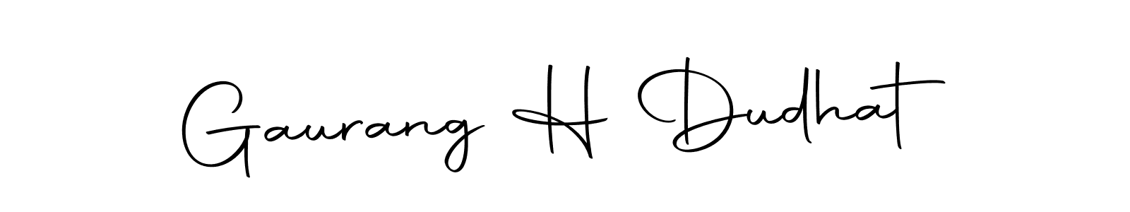 How to make Gaurang H Dudhat name signature. Use Autography-DOLnW style for creating short signs online. This is the latest handwritten sign. Gaurang H Dudhat signature style 10 images and pictures png