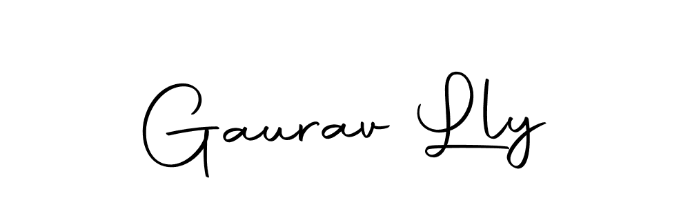 How to make Gaurav Lly name signature. Use Autography-DOLnW style for creating short signs online. This is the latest handwritten sign. Gaurav Lly signature style 10 images and pictures png