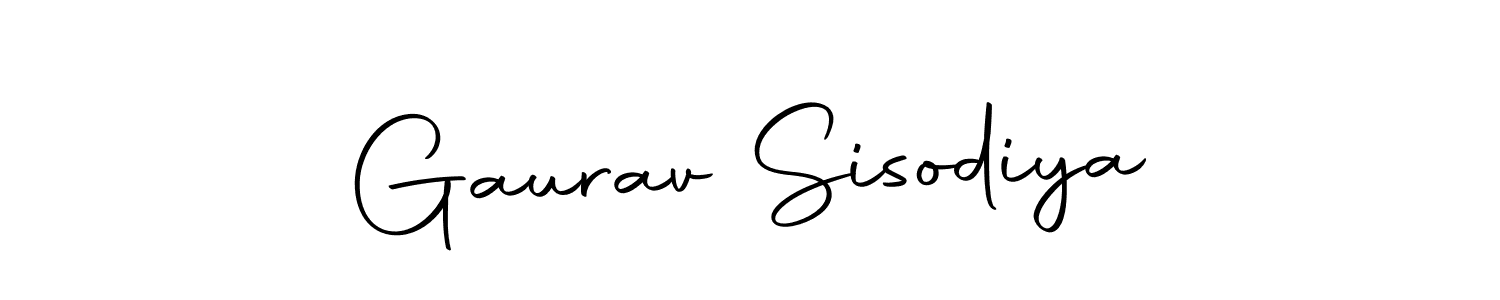 How to make Gaurav Sisodiya name signature. Use Autography-DOLnW style for creating short signs online. This is the latest handwritten sign. Gaurav Sisodiya signature style 10 images and pictures png