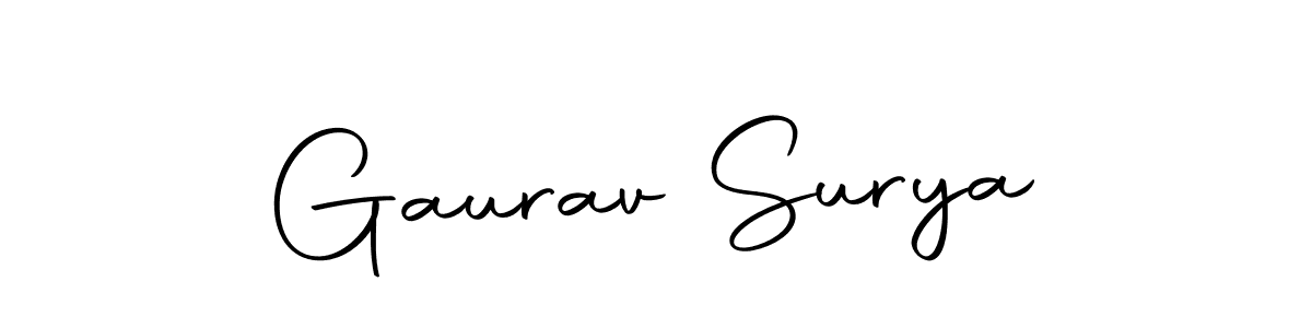 How to make Gaurav Surya name signature. Use Autography-DOLnW style for creating short signs online. This is the latest handwritten sign. Gaurav Surya signature style 10 images and pictures png