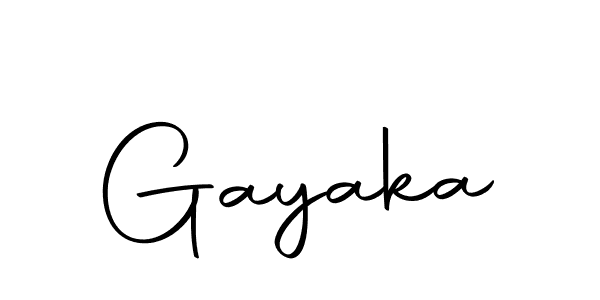 Design your own signature with our free online signature maker. With this signature software, you can create a handwritten (Autography-DOLnW) signature for name Gayaka. Gayaka signature style 10 images and pictures png