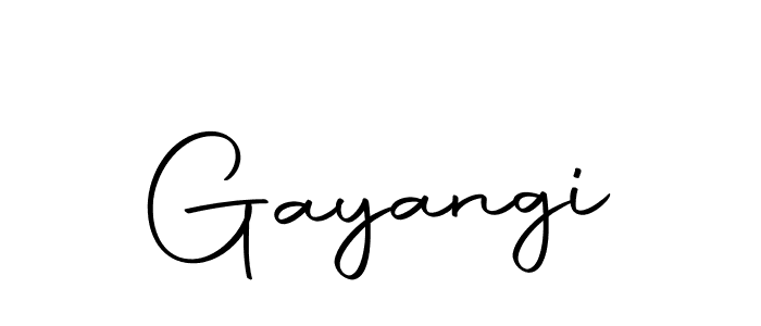 Design your own signature with our free online signature maker. With this signature software, you can create a handwritten (Autography-DOLnW) signature for name Gayangi. Gayangi signature style 10 images and pictures png