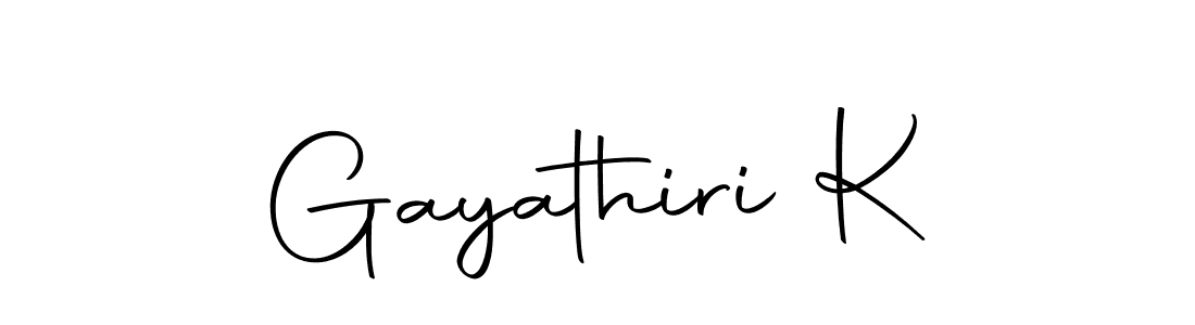 Create a beautiful signature design for name Gayathiri K. With this signature (Autography-DOLnW) fonts, you can make a handwritten signature for free. Gayathiri K signature style 10 images and pictures png