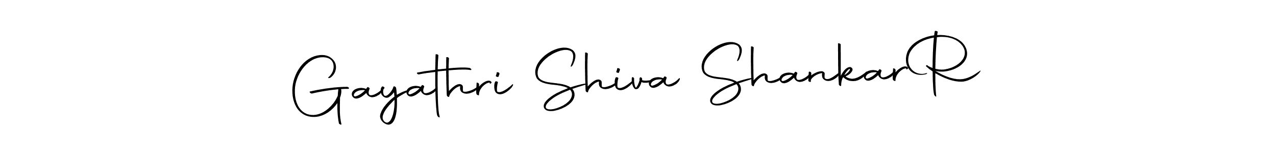 You can use this online signature creator to create a handwritten signature for the name Gayathri Shiva Shankar  R. This is the best online autograph maker. Gayathri Shiva Shankar  R signature style 10 images and pictures png