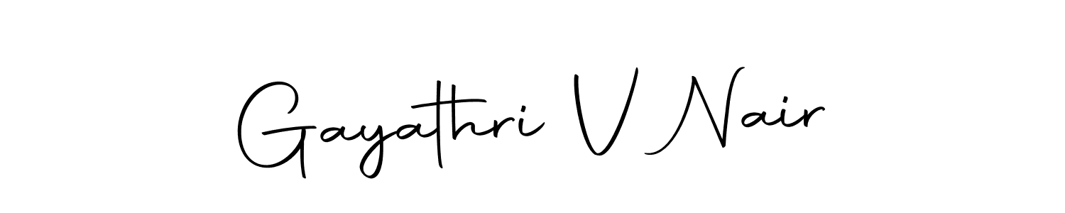 How to make Gayathri V Nair name signature. Use Autography-DOLnW style for creating short signs online. This is the latest handwritten sign. Gayathri V Nair signature style 10 images and pictures png