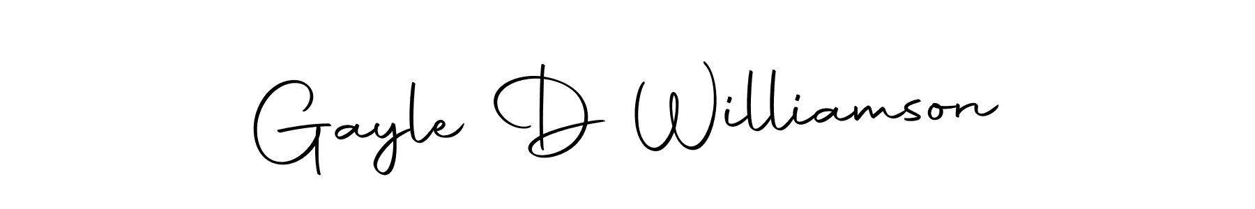 Create a beautiful signature design for name Gayle D Williamson. With this signature (Autography-DOLnW) fonts, you can make a handwritten signature for free. Gayle D Williamson signature style 10 images and pictures png