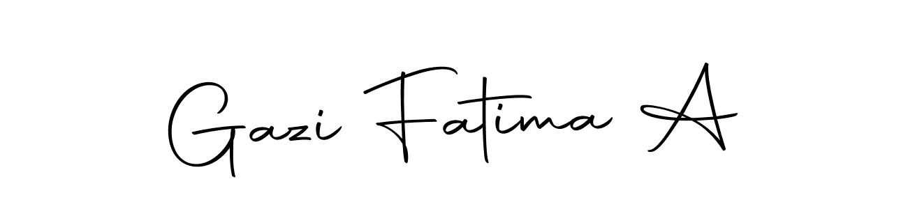 Use a signature maker to create a handwritten signature online. With this signature software, you can design (Autography-DOLnW) your own signature for name Gazi Fatima A. Gazi Fatima A signature style 10 images and pictures png