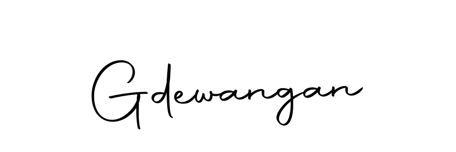 You should practise on your own different ways (Autography-DOLnW) to write your name (Gdewangan) in signature. don't let someone else do it for you. Gdewangan signature style 10 images and pictures png