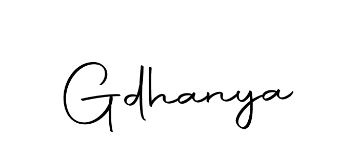 Create a beautiful signature design for name Gdhanya. With this signature (Autography-DOLnW) fonts, you can make a handwritten signature for free. Gdhanya signature style 10 images and pictures png