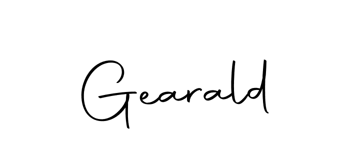 Make a beautiful signature design for name Gearald. With this signature (Autography-DOLnW) style, you can create a handwritten signature for free. Gearald signature style 10 images and pictures png