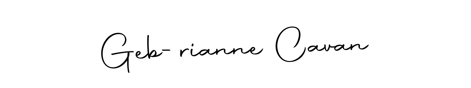 How to make Geb-rianne Cavan name signature. Use Autography-DOLnW style for creating short signs online. This is the latest handwritten sign. Geb-rianne Cavan signature style 10 images and pictures png