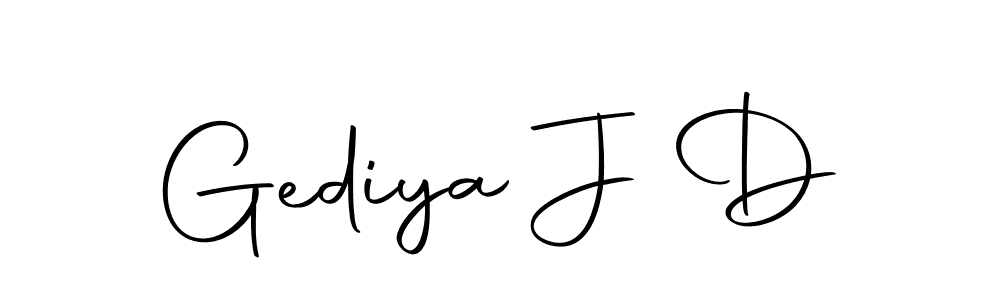 Use a signature maker to create a handwritten signature online. With this signature software, you can design (Autography-DOLnW) your own signature for name Gediya J D. Gediya J D signature style 10 images and pictures png