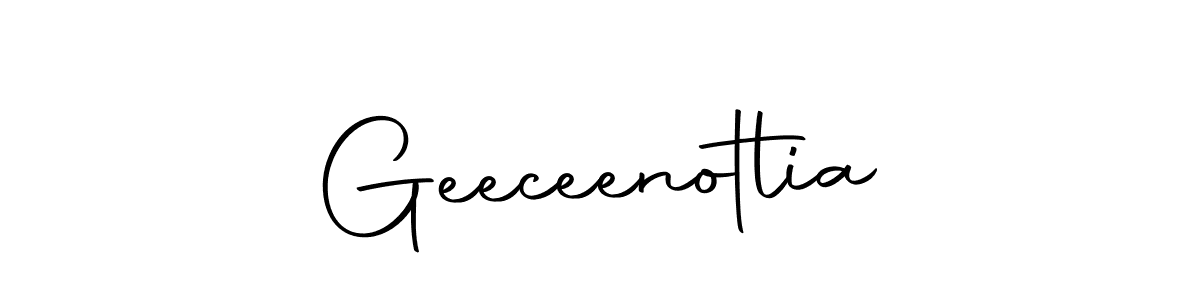 Make a beautiful signature design for name Geeceenotlia. With this signature (Autography-DOLnW) style, you can create a handwritten signature for free. Geeceenotlia signature style 10 images and pictures png