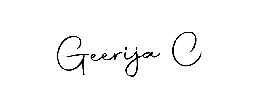 How to make Geerija C name signature. Use Autography-DOLnW style for creating short signs online. This is the latest handwritten sign. Geerija C signature style 10 images and pictures png