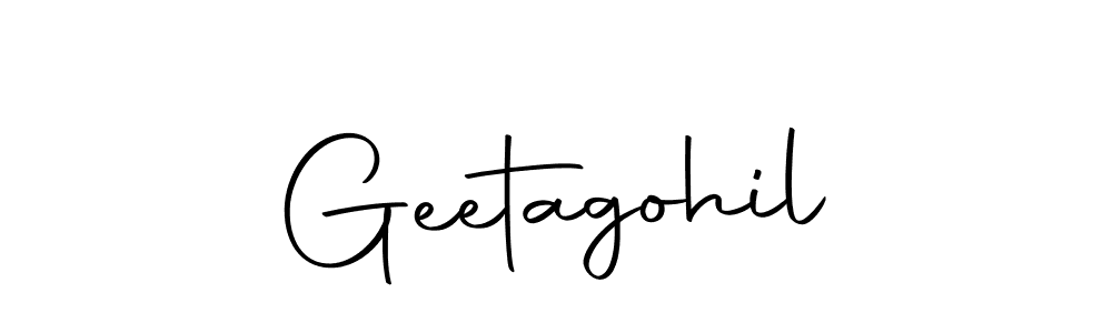 Design your own signature with our free online signature maker. With this signature software, you can create a handwritten (Autography-DOLnW) signature for name Geetagohil. Geetagohil signature style 10 images and pictures png