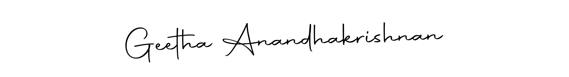 How to make Geetha Anandhakrishnan name signature. Use Autography-DOLnW style for creating short signs online. This is the latest handwritten sign. Geetha Anandhakrishnan signature style 10 images and pictures png