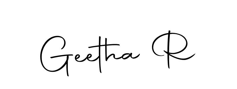 Use a signature maker to create a handwritten signature online. With this signature software, you can design (Autography-DOLnW) your own signature for name Geetha R. Geetha R signature style 10 images and pictures png