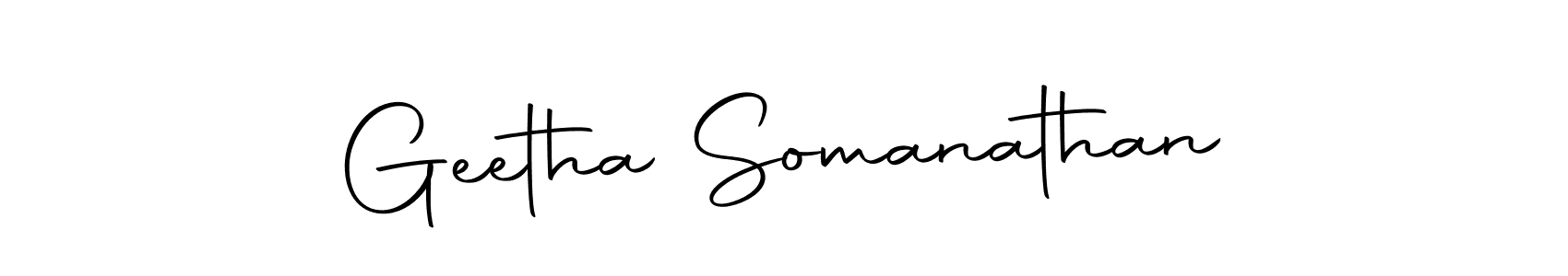 How to make Geetha Somanathan name signature. Use Autography-DOLnW style for creating short signs online. This is the latest handwritten sign. Geetha Somanathan signature style 10 images and pictures png