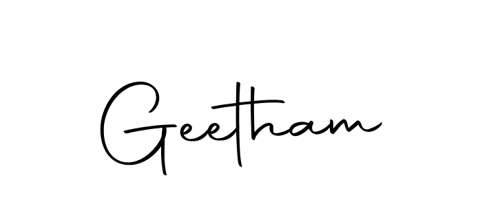 Create a beautiful signature design for name Geetham. With this signature (Autography-DOLnW) fonts, you can make a handwritten signature for free. Geetham signature style 10 images and pictures png