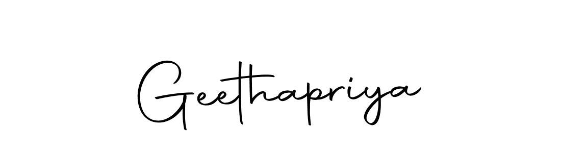 Create a beautiful signature design for name Geethapriya. With this signature (Autography-DOLnW) fonts, you can make a handwritten signature for free. Geethapriya signature style 10 images and pictures png