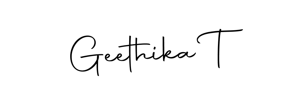 Design your own signature with our free online signature maker. With this signature software, you can create a handwritten (Autography-DOLnW) signature for name Geethika T. Geethika T signature style 10 images and pictures png