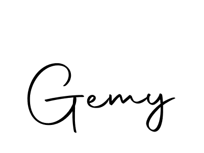 Create a beautiful signature design for name Gemy. With this signature (Autography-DOLnW) fonts, you can make a handwritten signature for free. Gemy signature style 10 images and pictures png