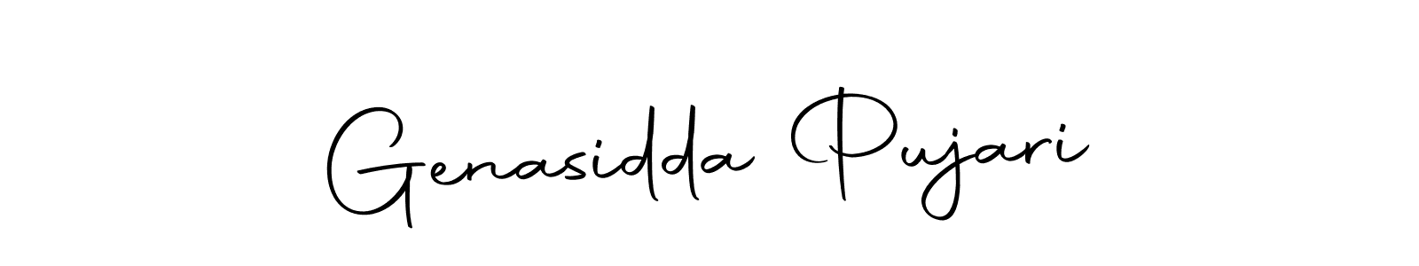 How to make Genasidda Pujari name signature. Use Autography-DOLnW style for creating short signs online. This is the latest handwritten sign. Genasidda Pujari signature style 10 images and pictures png