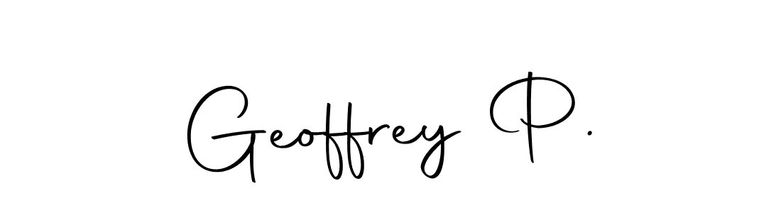 How to make Geoffrey P. name signature. Use Autography-DOLnW style for creating short signs online. This is the latest handwritten sign. Geoffrey P. signature style 10 images and pictures png