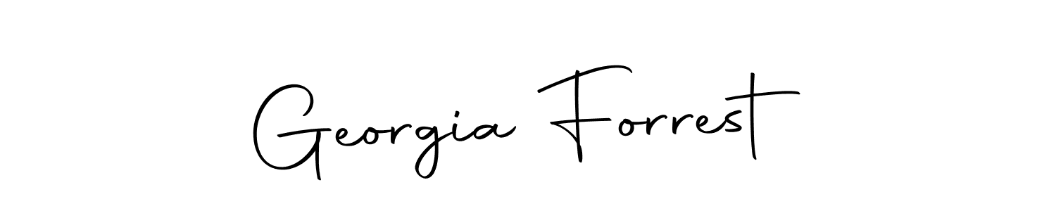 How to make Georgia Forrest name signature. Use Autography-DOLnW style for creating short signs online. This is the latest handwritten sign. Georgia Forrest signature style 10 images and pictures png