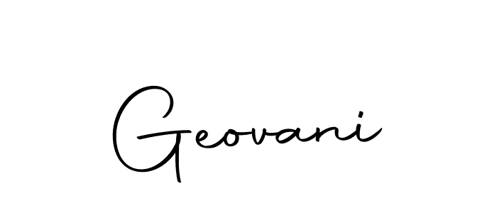 Create a beautiful signature design for name Geovani. With this signature (Autography-DOLnW) fonts, you can make a handwritten signature for free. Geovani signature style 10 images and pictures png