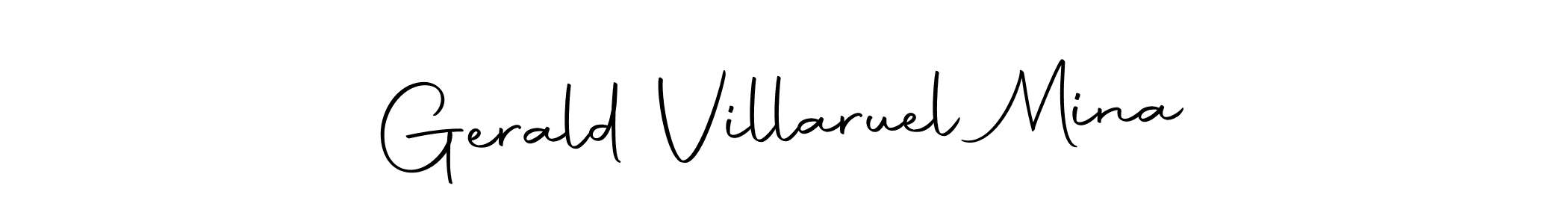 How to make Gerald Villaruel Mina name signature. Use Autography-DOLnW style for creating short signs online. This is the latest handwritten sign. Gerald Villaruel Mina signature style 10 images and pictures png