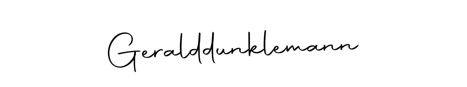 How to make Geralddunklemann name signature. Use Autography-DOLnW style for creating short signs online. This is the latest handwritten sign. Geralddunklemann signature style 10 images and pictures png