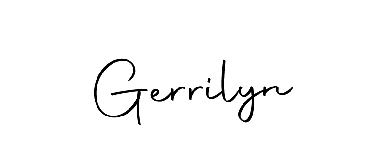 Make a beautiful signature design for name Gerrilyn. With this signature (Autography-DOLnW) style, you can create a handwritten signature for free. Gerrilyn signature style 10 images and pictures png