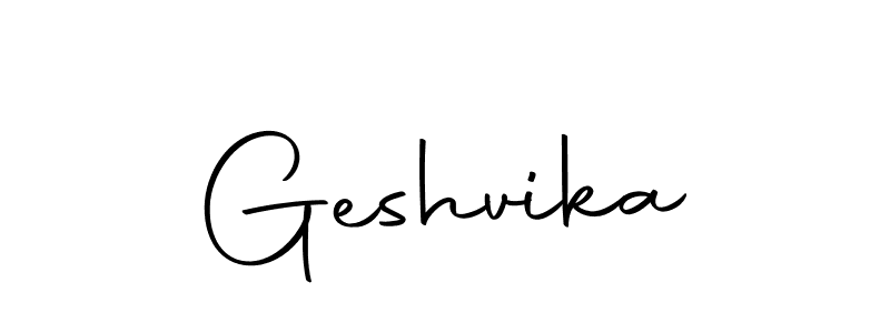 How to make Geshvika name signature. Use Autography-DOLnW style for creating short signs online. This is the latest handwritten sign. Geshvika signature style 10 images and pictures png