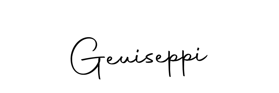 You can use this online signature creator to create a handwritten signature for the name Geuiseppi. This is the best online autograph maker. Geuiseppi signature style 10 images and pictures png