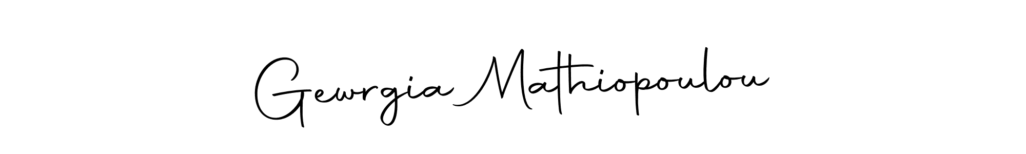 How to make Gewrgia Mathiopoulou name signature. Use Autography-DOLnW style for creating short signs online. This is the latest handwritten sign. Gewrgia Mathiopoulou signature style 10 images and pictures png