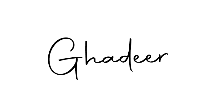 Create a beautiful signature design for name Ghadeer. With this signature (Autography-DOLnW) fonts, you can make a handwritten signature for free. Ghadeer signature style 10 images and pictures png