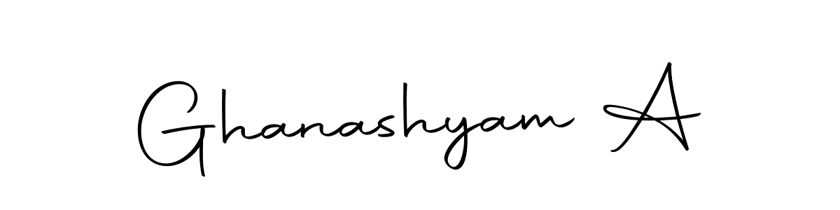 Create a beautiful signature design for name Ghanashyam A. With this signature (Autography-DOLnW) fonts, you can make a handwritten signature for free. Ghanashyam A signature style 10 images and pictures png