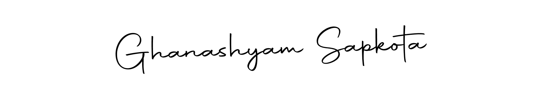 How to make Ghanashyam Sapkota name signature. Use Autography-DOLnW style for creating short signs online. This is the latest handwritten sign. Ghanashyam Sapkota signature style 10 images and pictures png