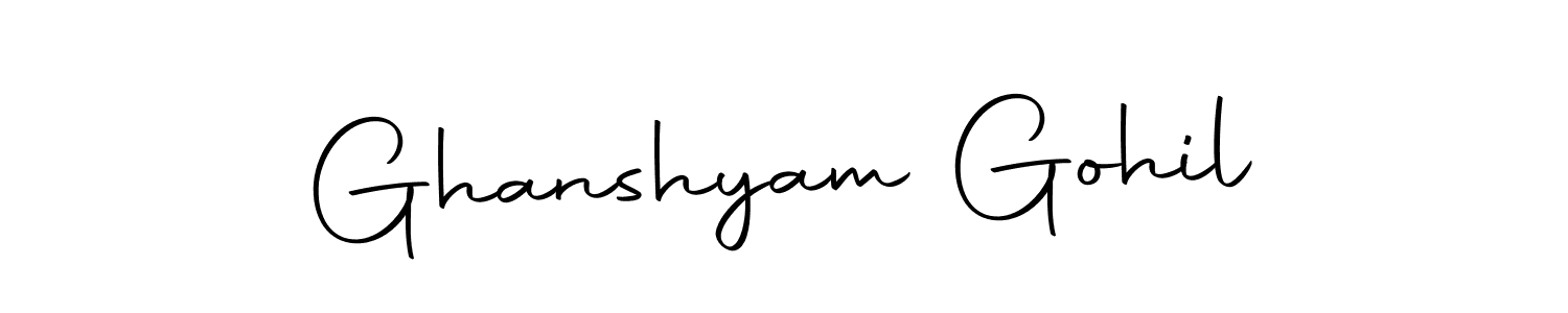 The best way (Autography-DOLnW) to make a short signature is to pick only two or three words in your name. The name Ghanshyam Gohil include a total of six letters. For converting this name. Ghanshyam Gohil signature style 10 images and pictures png