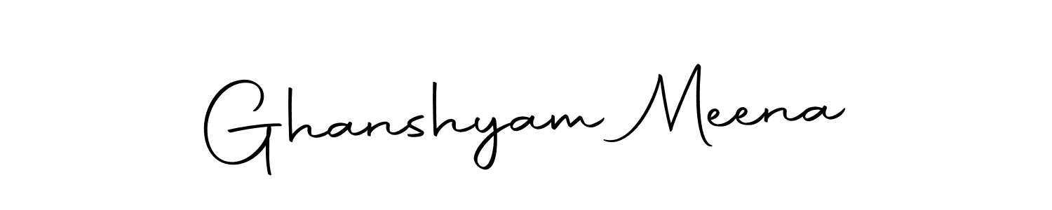 How to make Ghanshyam Meena name signature. Use Autography-DOLnW style for creating short signs online. This is the latest handwritten sign. Ghanshyam Meena signature style 10 images and pictures png