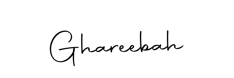 Use a signature maker to create a handwritten signature online. With this signature software, you can design (Autography-DOLnW) your own signature for name Ghareebah. Ghareebah signature style 10 images and pictures png