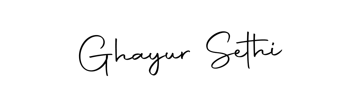 Make a beautiful signature design for name Ghayur Sethi. Use this online signature maker to create a handwritten signature for free. Ghayur Sethi signature style 10 images and pictures png