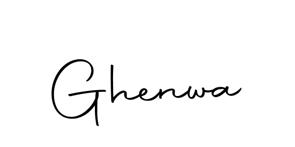 Design your own signature with our free online signature maker. With this signature software, you can create a handwritten (Autography-DOLnW) signature for name Ghenwa. Ghenwa signature style 10 images and pictures png