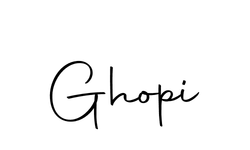 Design your own signature with our free online signature maker. With this signature software, you can create a handwritten (Autography-DOLnW) signature for name Ghopi. Ghopi signature style 10 images and pictures png